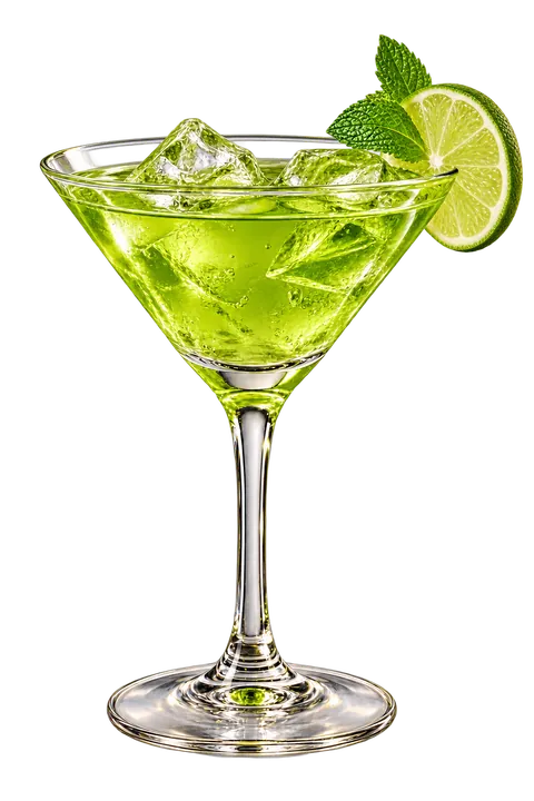 Cóctel verde de lima y menta, barra libre para eventos